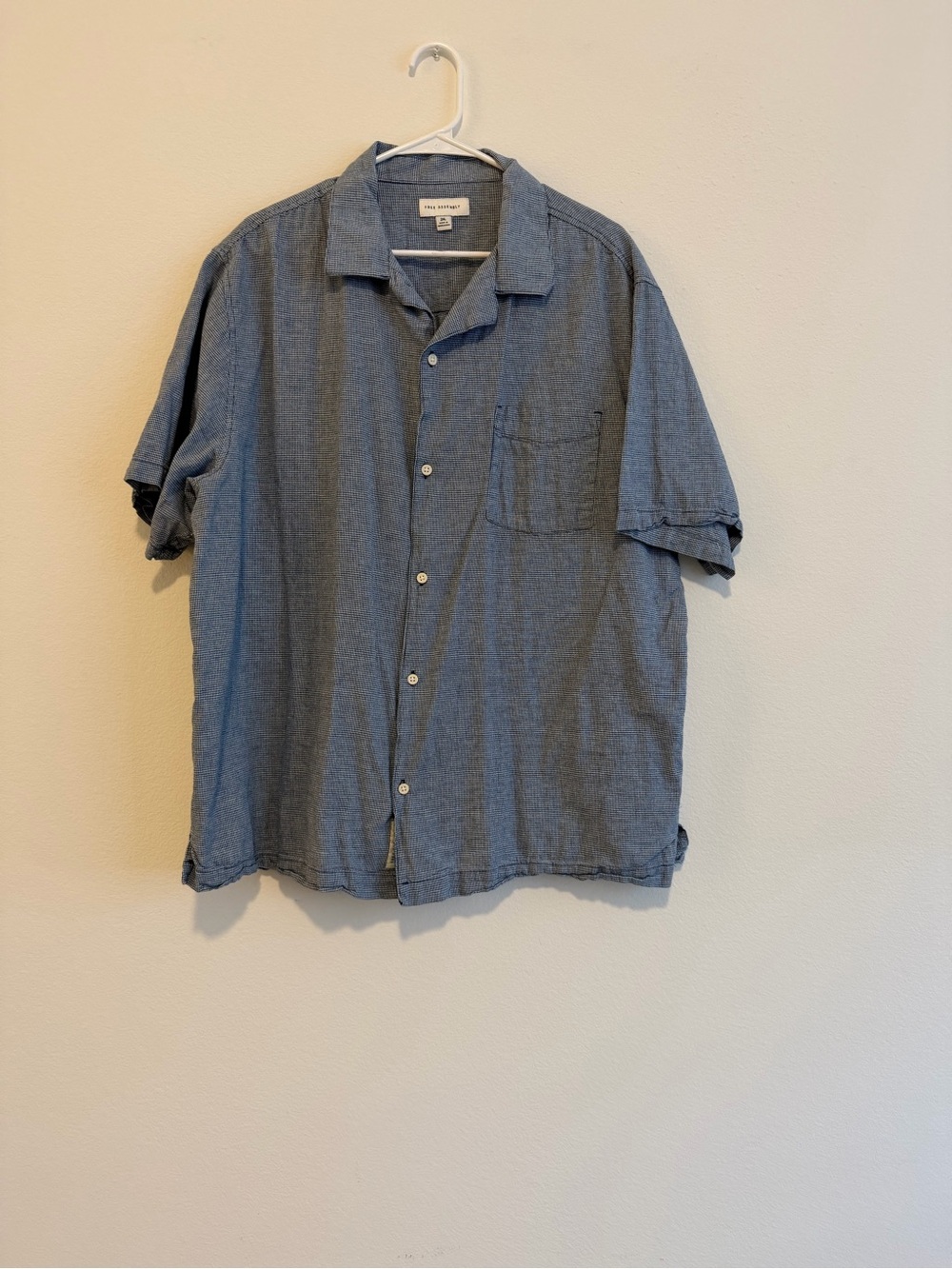 Light Blue Camp-Collar Button-Down Short Sleeve Shirt